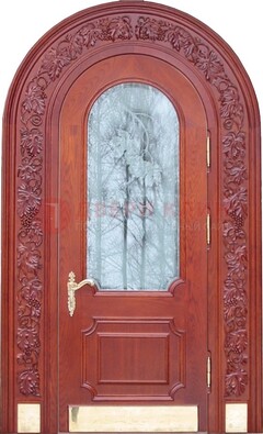 Толстая металлическая арочная дверь со стеклом ДА-20 в Электроуглях