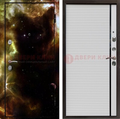 Стальная дверь с фотопечатью космоса ДФ-14 в Электроуглях