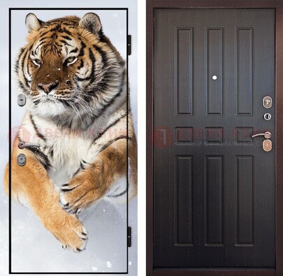Металлическая дверь с фотопечатью тигра ДФ-1 в Электроуглях