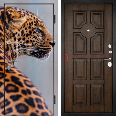 Металлическая дверь с фотопечатью леопарда ДФ-26 в Электроуглях