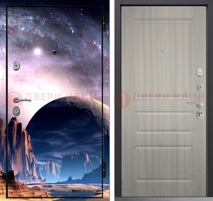 Железная дверь с фотопечатью космоса и планеты ДФ-50 в Электроуглях