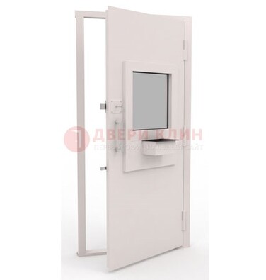 Белая металлическая дверь в кассу с нитроэмалью ДКС-4 в Электроуглях