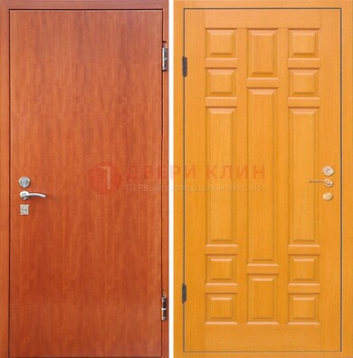 Оранжевая входная дверь с ламинатом МДФ внутри ДЛ-21 в Электроуглях