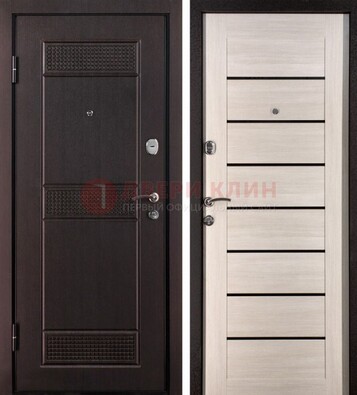 Темная стальная дверь с МДФ ДМ-147 для улицы в Электроуглях