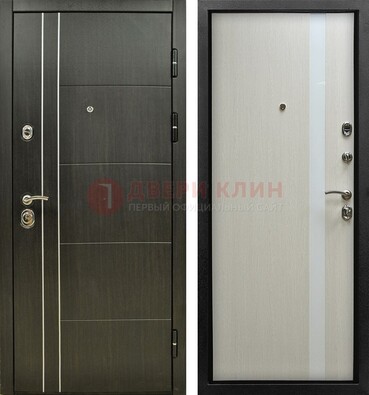 Морозостойкая темная металлическая дверь с МДФ ДМ-164 в Электроуглях