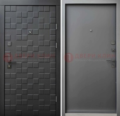 Темная стальная филенчатая дверь с МДФ ДМ-221 в Электроуглях