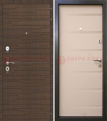 Коричневая  железная дверь c фрезерованной МДФ ДМ-248 в Электроуглях
