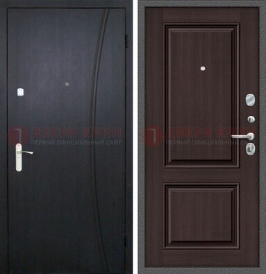 Темная стальная дверь с МДФ панелями ДМ-362 в Электроуглях