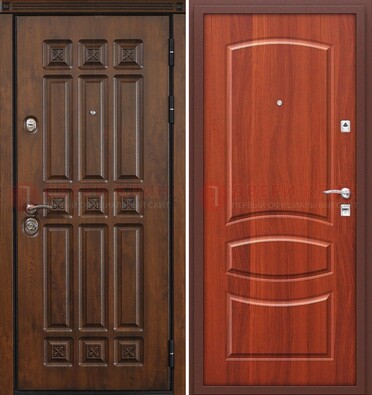 Темная металлическая дверь с МДФ и узором ДМ-364 в Электроуглях