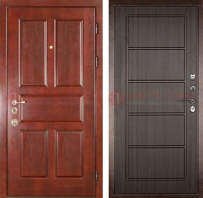 Красная металлическая дверь с МДФ в квартиру ДМ-387 в Электроуглях