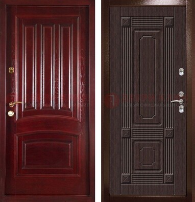 Красная стальная дверь с филенчатой МДФ ДМ-398 в Электроуглях