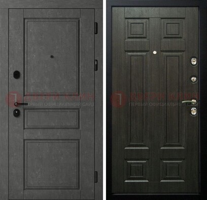 Серая стальная дверь с классическими МДФ ДМ-456 в Электроуглях
