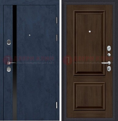 Синяя входная дверь МДФ с обеих сторон ДМ-473 в Электроуглях