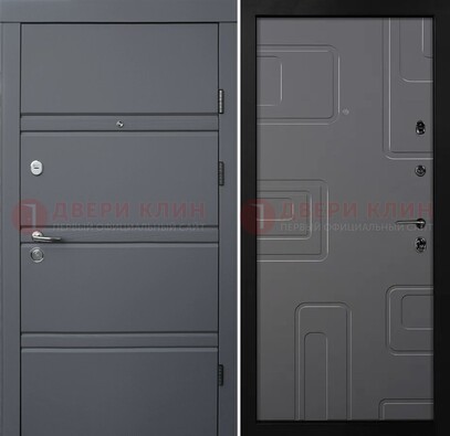 Серая металлическая дверь с МДФ в квартиру ДМ-485 в Электроуглях