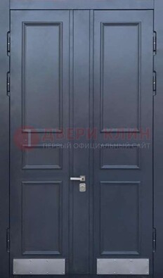 Черная двухстворчатая дверь для улицы с МДФ ДМ-535 в Электроуглях