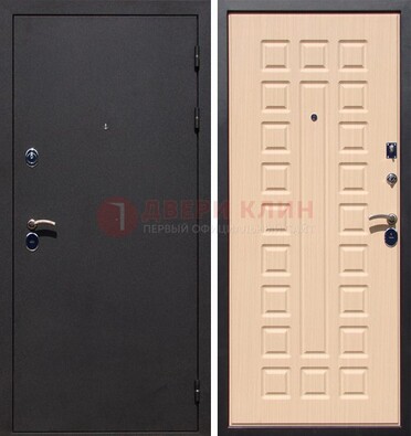 Черная стальная дверь с порошковым окрасом МДФ внутри ДП-102 в Электроуглях
