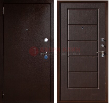 Темная входная дверь с порошковым окрасом ДП-113 в Электроуглях