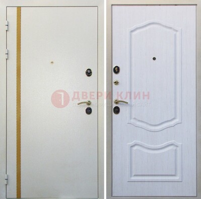 Белая входная дверь с порошковым напылением ДП-136 в Электроуглях