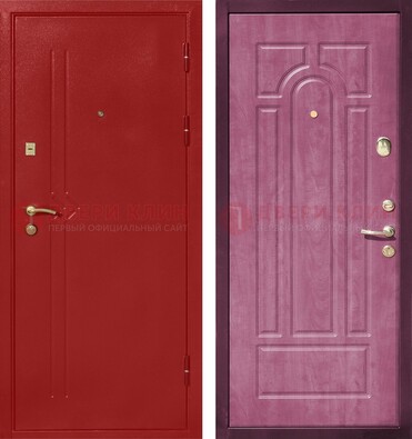 Красная входная дверь с порошковым напылением ДП-240 в Электроуглях