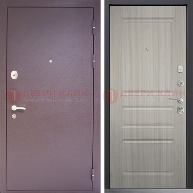 Темная стальная дверь с порошковым окрасом и МДФ ДП-310 в Электроуглях