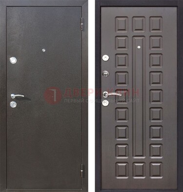 Коричневая железная дверь с порошковым окрасом ДП-63 в Электроуглях