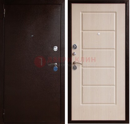 Коричневая металлическая дверь с порошковым окрасом ДП-92 в Электроуглях