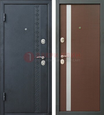 Черная стальная дверь с порошковым напылением ДП-9 в Электроуглях
