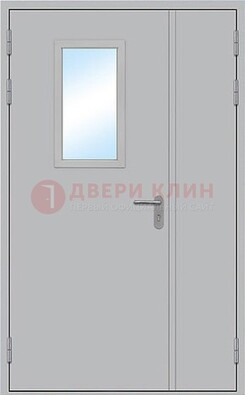 Белая входная техническая дверь со стеклянной вставкой ДПП-10 в Электроуглях
