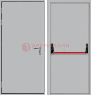Белая металлическая противопожарная дверь с длинной ручкой ДПП-14 в Электроуглях