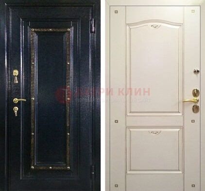 Парадная дверь с золотистым декором ДПР-3 в квартиру в Электроуглях