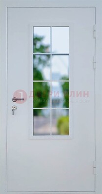 Белая железная дверь порошок со стеклом ДС-31 в Электроуглях
