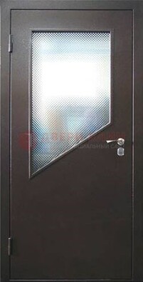 Стальная дверь со стеклом ДС-5 в кирпичный коттедж в Электроуглях