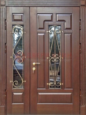 Стальная распашная дверь Винорит стекло и ковка ДСК-274 в Электроуглях