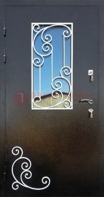 Входная дверь Порошок со стеклом и ковкой ДСК-278 в Электроуглях