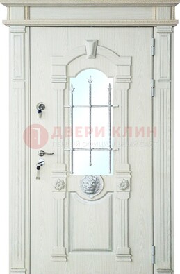 Герметичная входная дверь со стеклом и ковкой с украшением ДСК-64 в Электроуглях