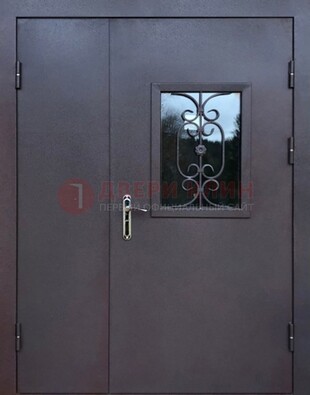 Тамбурная дверь Порошок со стеклом и ковкой ДТМ-48 в Электроуглях