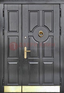 Черная металическая дверь с виноритом для дома ДВТ-241 в Электроуглях