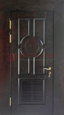 Входная темная дверь винорит с решеткой ДВТ-250 в Электроуглях